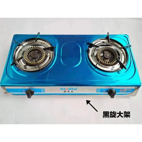 Home Kitchen Table Gas Stove Iron Burner Gas Cooking Stove 2 Burner with Brass Nozzle