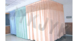 Hôpital médical à l'épreuve du feu Rideau d'intimité Cube d'écran Plafond suspendu Bleu Rose Vert