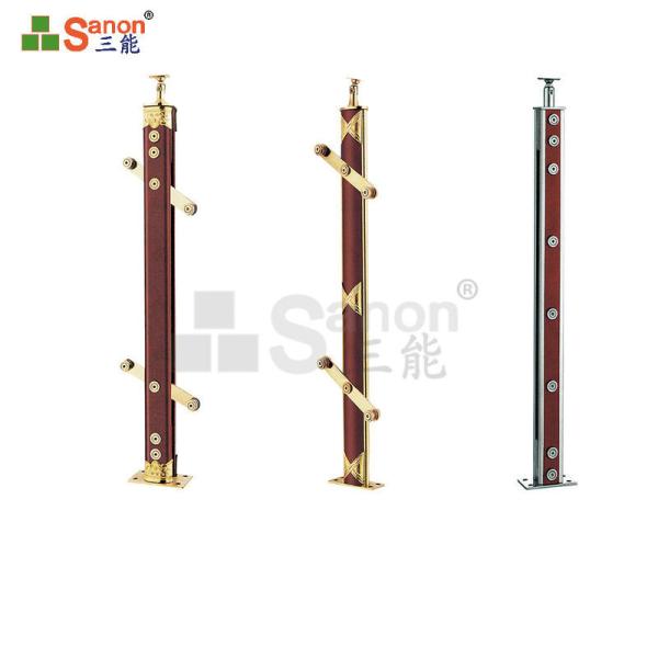 Escuro - cargos de aço inoxidável vermelhos da balaustrada inoxidáveis para o vidro da têmpera de 12mm