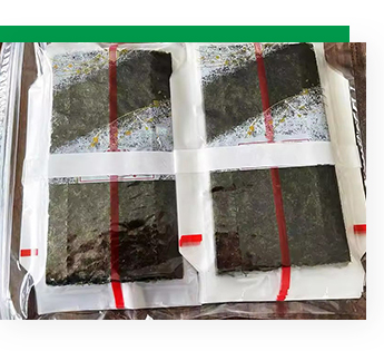 Custom Safe Food Clear Plastic Restaurant Triangle Onigiri Nori Sheets with 21 cm Length and 24 Months Shelf Life
