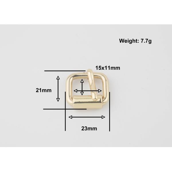 Custom Gold Shoe Buckles 15mm Size , Decorative Metal Strap Buckles K2259