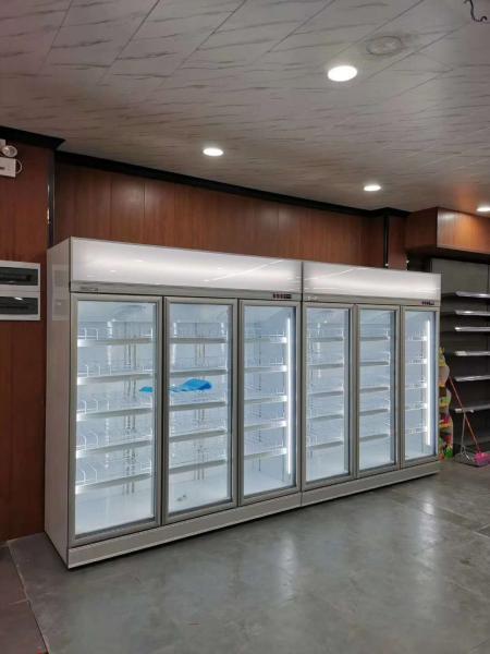 Commercial Front And Rear Open Style Air Cooling Cold Drink Refrigerator Glass Door Fridge , Convenience Store Beverage
