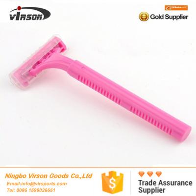 Wholesale High Quality Twin Blade Hotel Disposable Shaver Razors Women Pink Shaving Razors