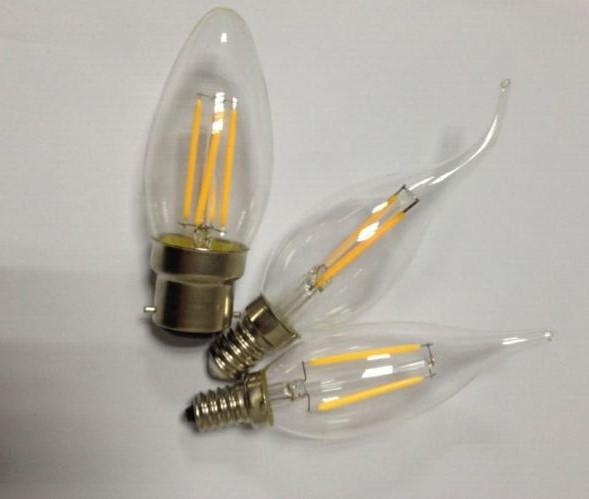 RETRO EDISON E14 2W 4W LED FILAMENT CANLE CANDLE LIGHT WITH ETL CE WARM WHITE GLASS BRASS BASE