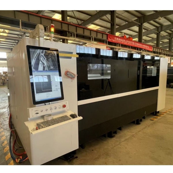 Máquina de corte láser CNC de fibra para metales, con fuente láser de 6000W, para tubos de acero inoxidable y placas metálicas