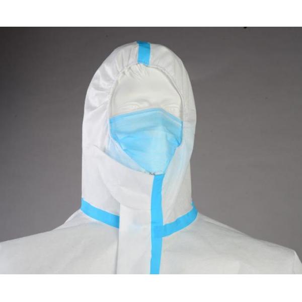 Breathable Disposable Protective Clothing Anti Static With Elastic Hood