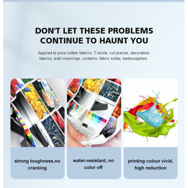 Fcolor High Quality Wholesale CMYK White Color 1000ML DTF Pigment Ink for Digital T-Shirt Transfer Printing