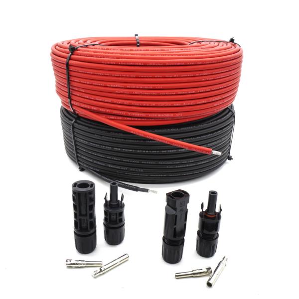 1 Pair Female And Male Connector Adapter Kit 30FT Red Black