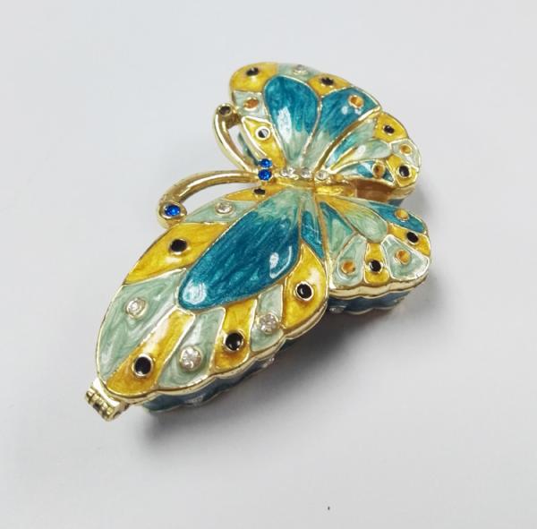 Alloy jewelry metal box butterfly trinket box  for promotion gift