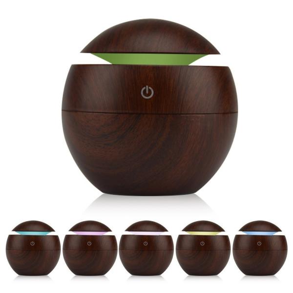 Color Changing USB Charging Mini Wood Grain Aromatherapy Diffuser