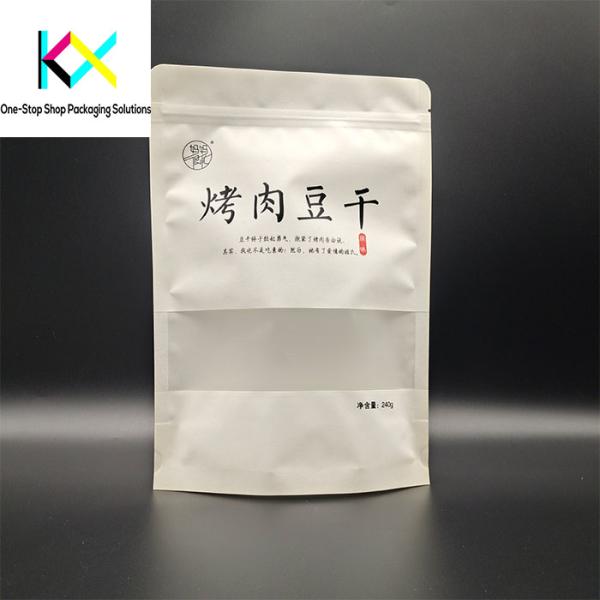 OEM ODM Matte Digital Printed Stand Up Pouches Moisture Proof With Clear Window For Snack Food
