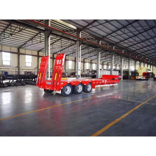 JNHTC 80 Ton Semi Low Deck Gooseneck Trailer 3 Axle For Transport Vehicles