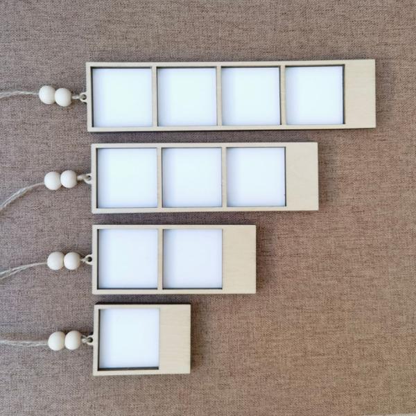 Sublimation Custom Wood Picture Frames Car Charm DIY Family Photo Display Frame Sublimation Blank Photo Frame Hanging Gift