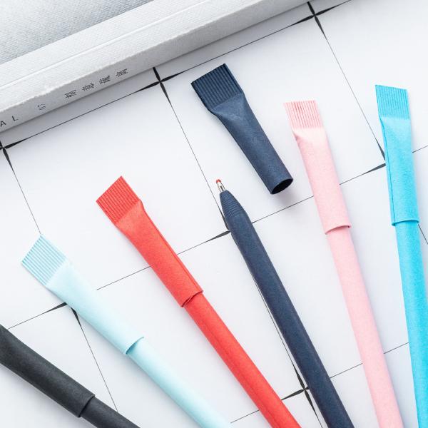 Colorful Paper Tube Creative Ball Pen Eco Friendly School Office Ball Pen Custom Logo
