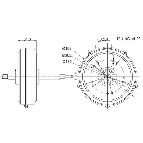 25W BLDC Brushless EC Motor 56 Inch 240V Fan Motor Outer rotor