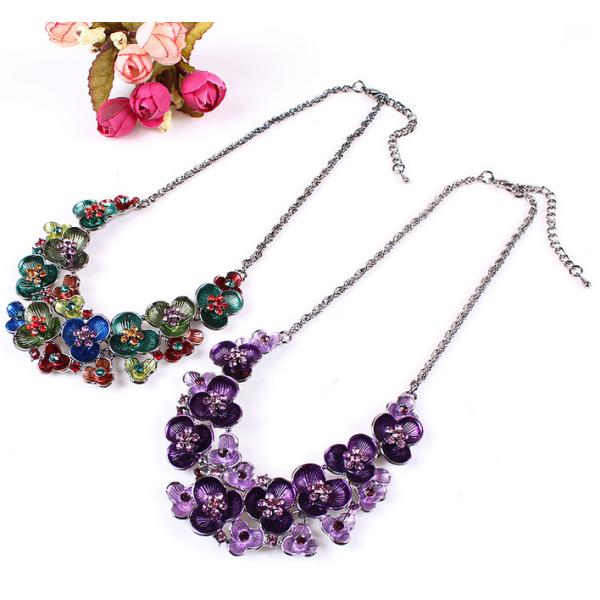 shou * ouk exaggerated color crystal pendant necklace fashion resin diamond necklace