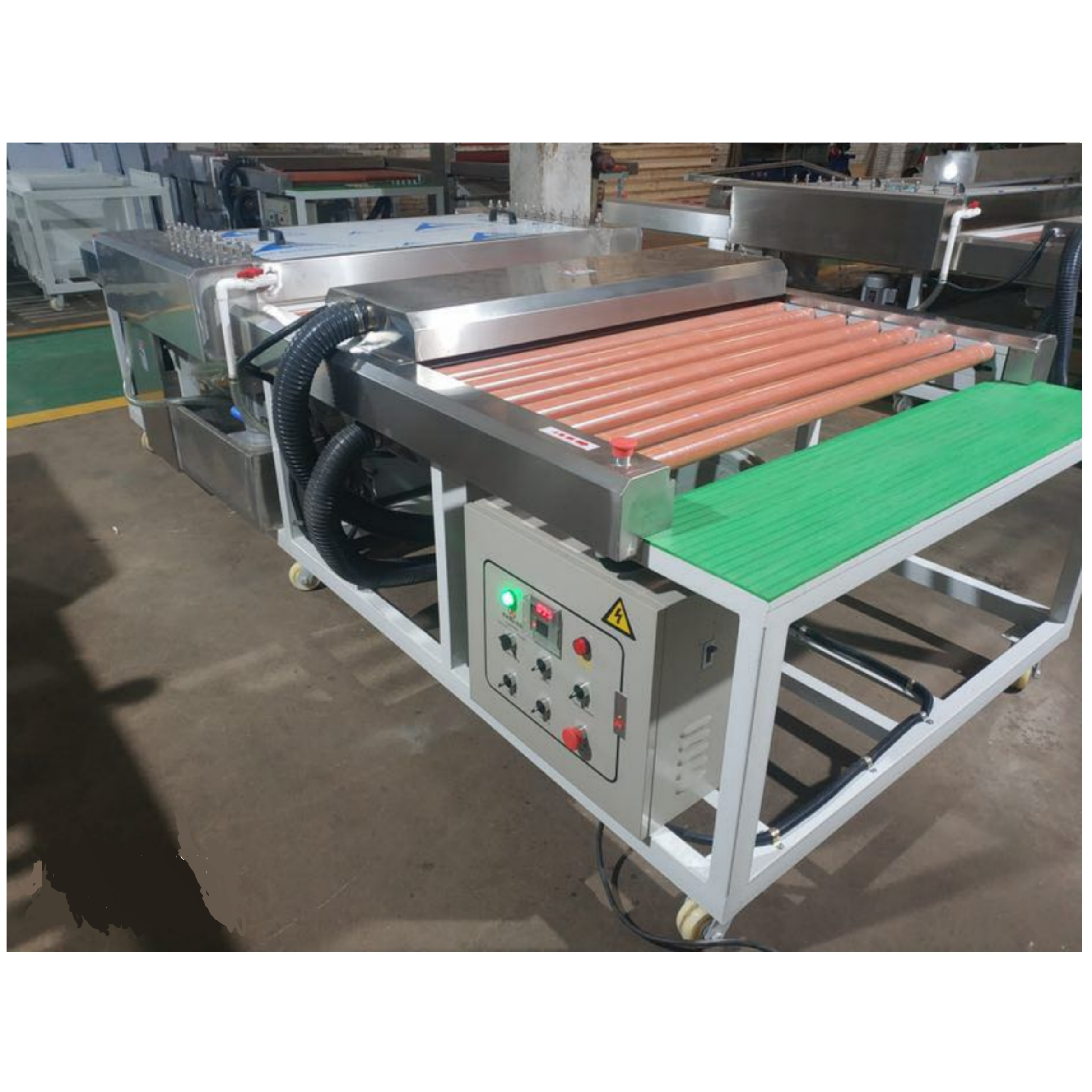 Horizontal Small Glass Washing And Drying Machine 10KW Total Power
