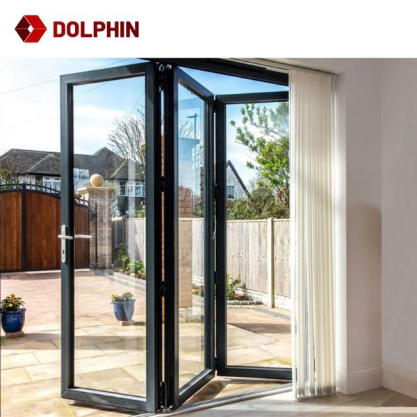 Термоизоляция закалила стеклянные двери складки на подобие гармоники патио для переднего сада