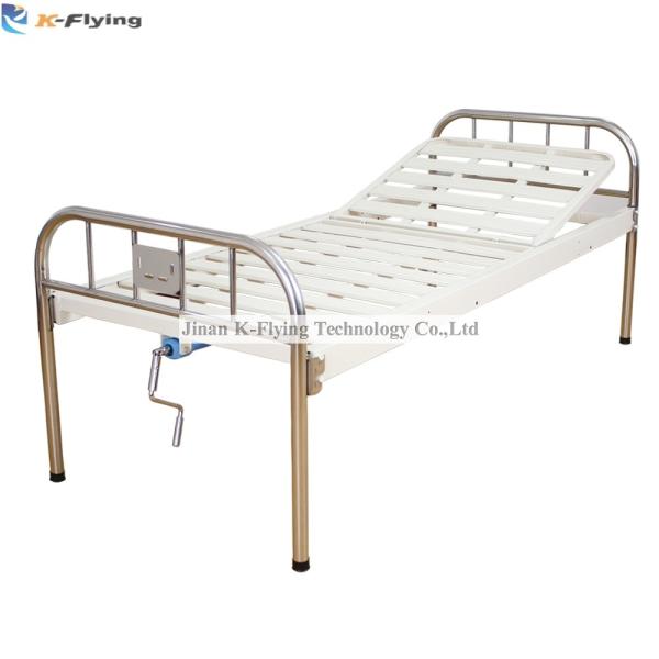 Stainless Steel Headboard 1 Crank Cold Rolled Steel Hospital Nursing Bed