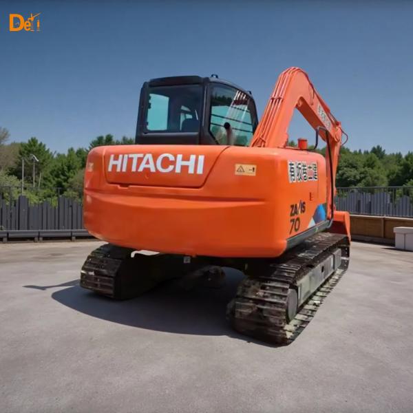 Excavatrice Hitachi ZX70 d'occasion avec moteur diesel, excavatrice de terrassement d'occasion de 5 tonnes