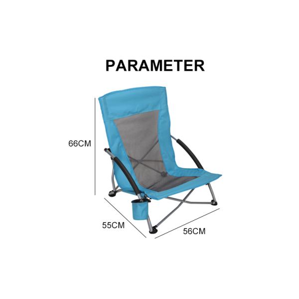 Camping Folding Beach Chair Ultralight Waterproof Low Seat Backpacking With Cup Holder