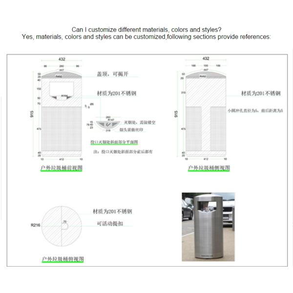 2020 New Design Hot Sale Outdoor Indoor Three Bins Set Garbage Bin Office Waste Cans