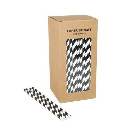 Kraft Paper Bar Accessories Type Drinking Straws Biodegradable Paper Straws with Box