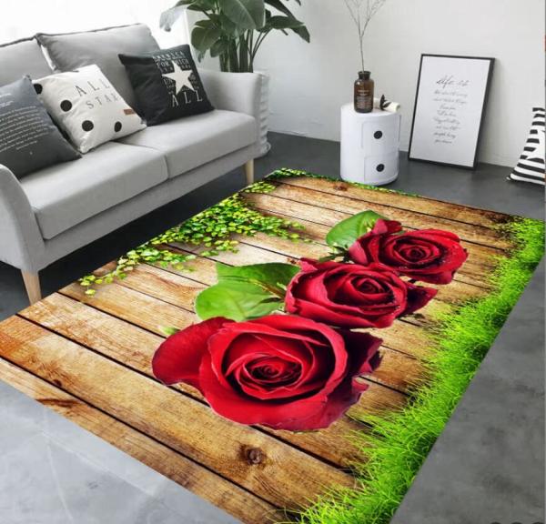 3D Printed Flower Rose And Tulip Carpets for Living Room Floor, Sofa and Bedroom