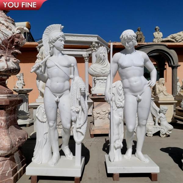 Garden Decor Greek Marble Life Size Roman Soldier Statues