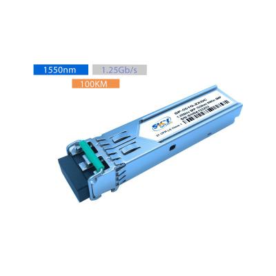 1.25G 100km Transcepteur SFP à fibre simple 1000Base-EZX 1550nm Gigabit SFP Module