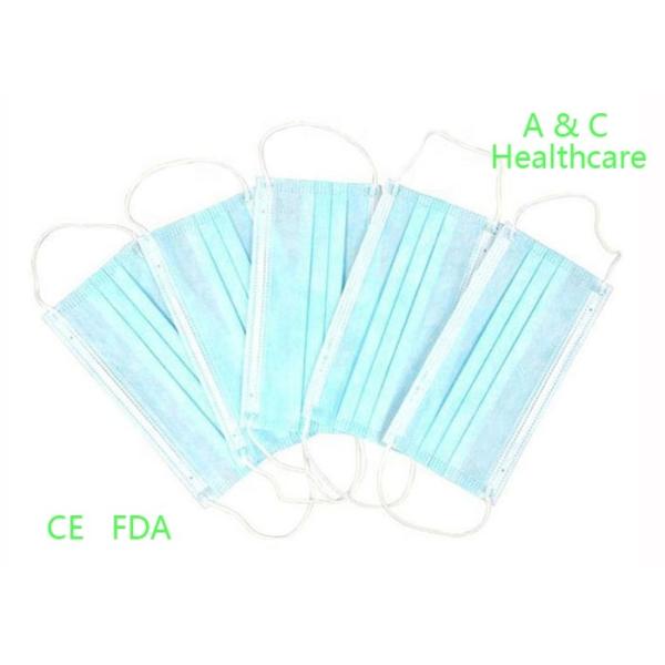 CE Standard 3 Ply Disposable Face Mask Non Woven Melt Blown Fabric