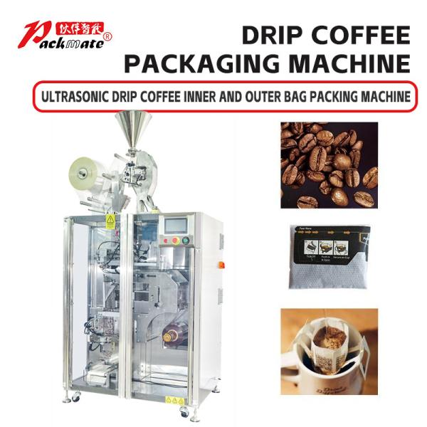 Automatic Drip Sachet Coffee Packaging Machine Counting Function For Hanging Ear Coffee Bag Wrapping Labeling Food Grade Pouch