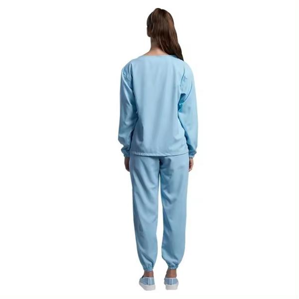 H-1111 Reusable ESD Coverall Blue Autoclave Underwear Static Dissipative for Semiconductor Class 100