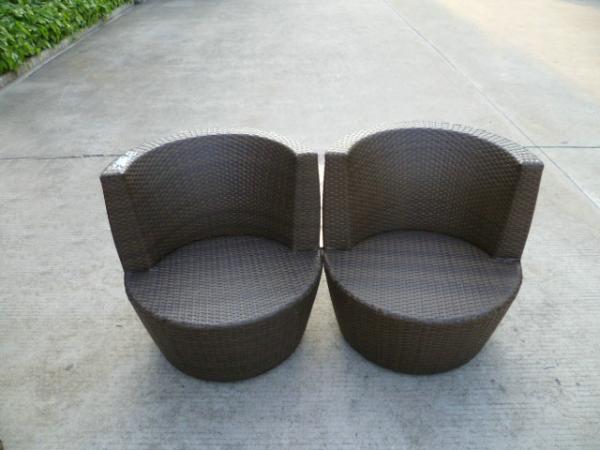 Luxury Home Resin Wicker Obelisk Chair With Power Coated Aluminum Frame