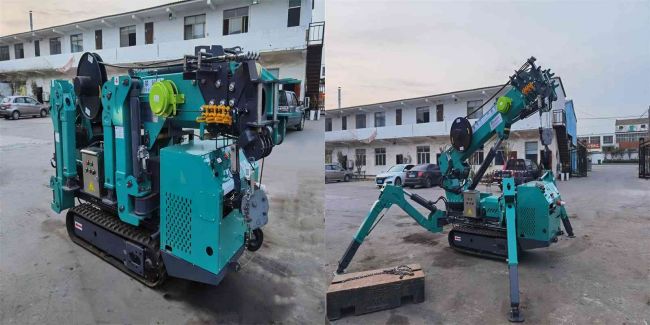 Машина 3-12Ton крана подъема вращения 360 градусов подгоняла дистанционное управление крана на гусеничном ходе паука