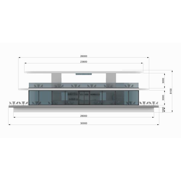 30m Length Aluminum Boat House Floating Restaurant Boat for 200 People