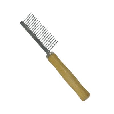 Peigne à aiguilles pour animaux de compagnie, manche en bois, brosse de toilettage pour chien et chat, outil anti-mue et anti-puces