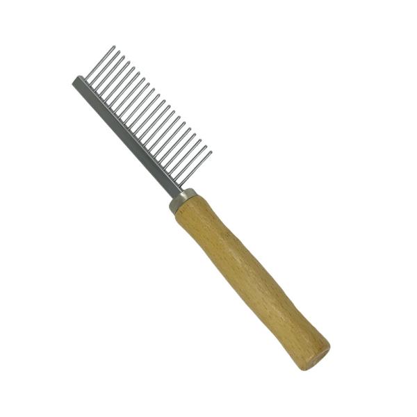 Peigne à aiguilles pour animaux de compagnie, manche en bois, brosse de toilettage pour chien et chat, outil anti-mue et anti-puces