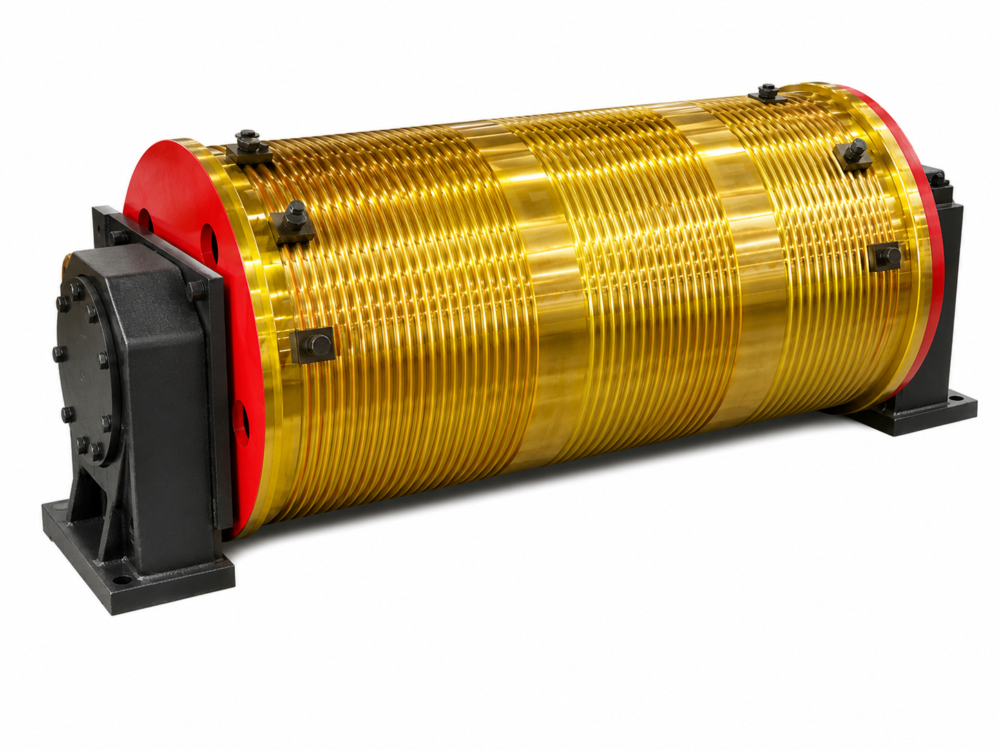 Heavy-Duty Fabricated Steel Wire Rope Drum with Precision Grooving for 32T Overhead Cranes