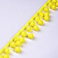 O vestuário faz crochê ata 3.5cm amarelos Pom Pom Tassel Trim