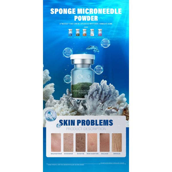 Custom Private Label Sponge Microneedle Powder Sqt Spongilla Sponge Spicule Bio Microneedling Sponge Microneedles