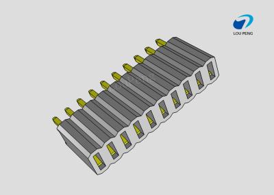 Female header, PCB Mount Receptacle, Vertical, Board-to-Board, 10Pin, 1.0mm Pitch, single row, Gold Flash, DIP, Black