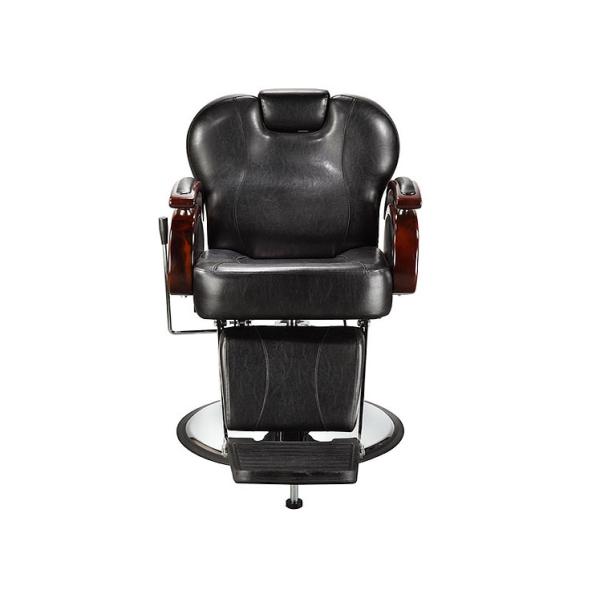 Reclining Backrest Salon Barber Chair Brown With PU Leather Materials 48.5 KGs
