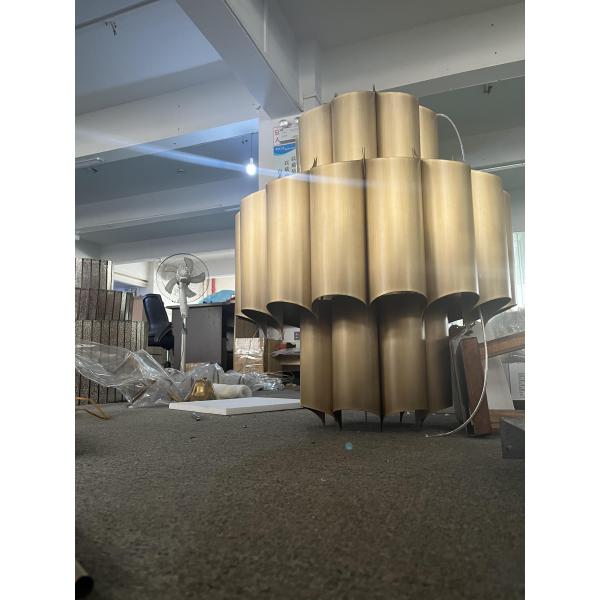 Indoor Brass Tube Chandelier 24'' Cathedral Brass Chandelier 100V - 277V