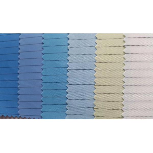 5mm Strip Esd Clothing Material Grid / Streak Cleanroom Fabric Carbon Fiber