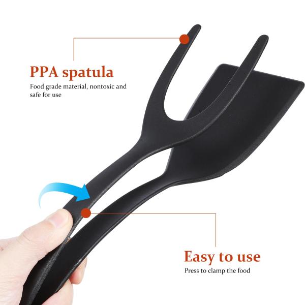 Fruit Vegetable Tools Type 2 In 1 Spatula Tong PPA Material Grip and Flip Egg Clip
