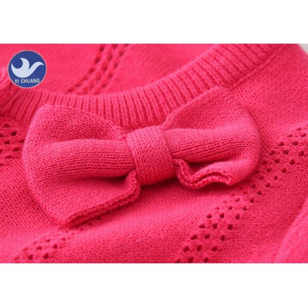 Vertical Pointelle Girls Shrug Cardigan , Cotton Pink Cardigan Sweater For Girls