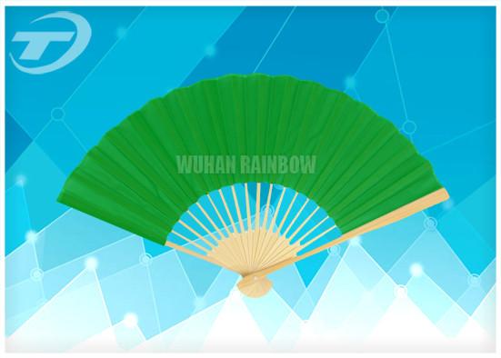 Home Decoration Plain Paper Folding Hand Fans With Natural Bamboo Ribs
