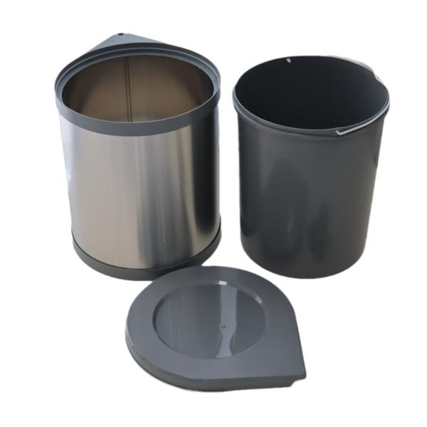 304 Built-in Inner Rotating Garbage Can Kitchen Hidden Plastic Storage Cabinet Garbage Can