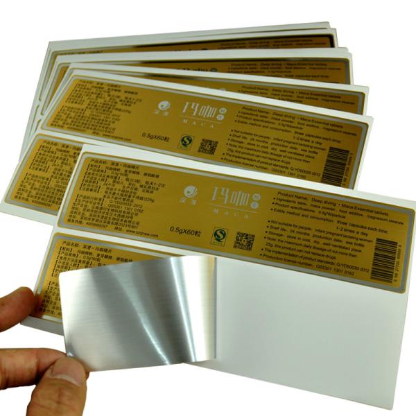 OEM Sticker Printing Service On Demand Roll Form PET Matt Gold Film